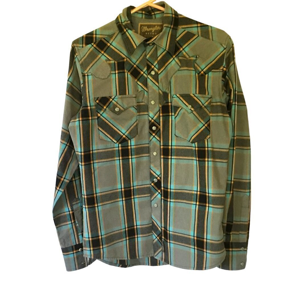 Wrangler Retro Men's Western Snap Closure Long Sleeve Dress Shirt Size Small